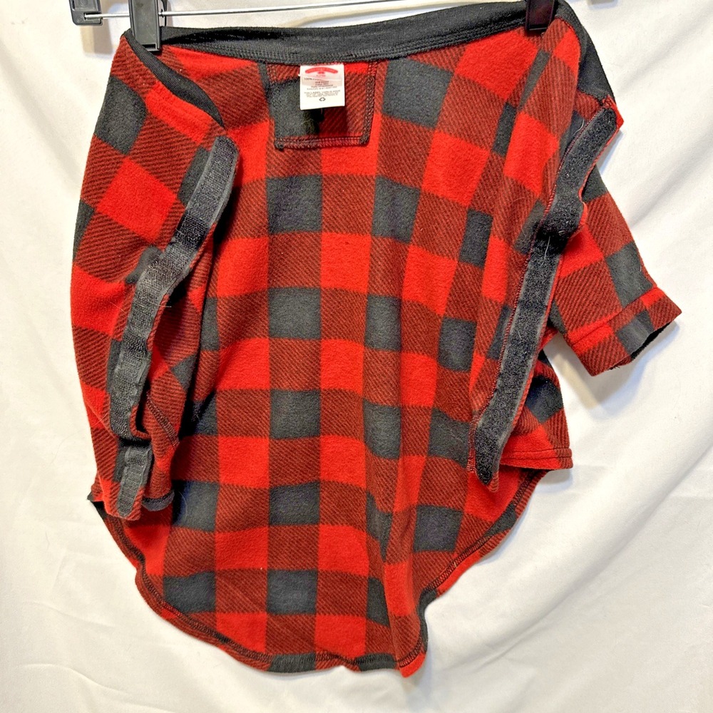 Holiday Time Brand Red & Black Buffalo Plaid Dog coat Size L